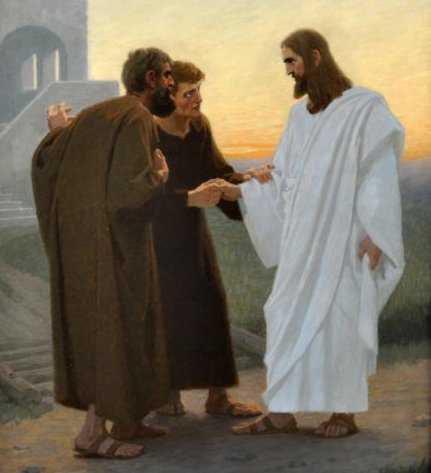 Jesus und der Gang nach Emmaus (c) Bild: Gebhard Fugel in: Pfarrbriefservice