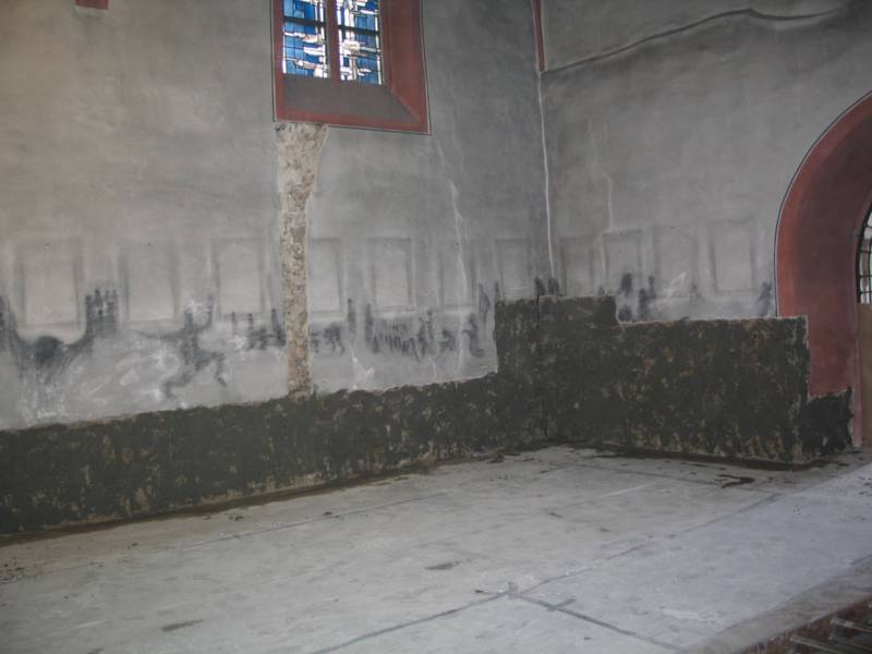 Putzstellen an der Außenwand Putzstellen an der Außenwand