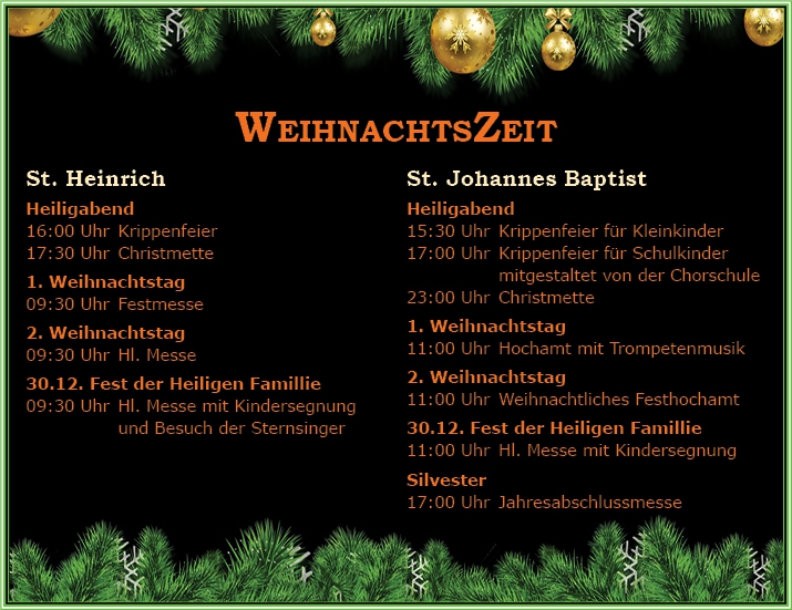 Termine WeihnachtsZeit 2018