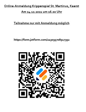Online-Anmeldung Krippenspiel St. Martinus Online-Anmeldung Krippenspiel St. Martinus