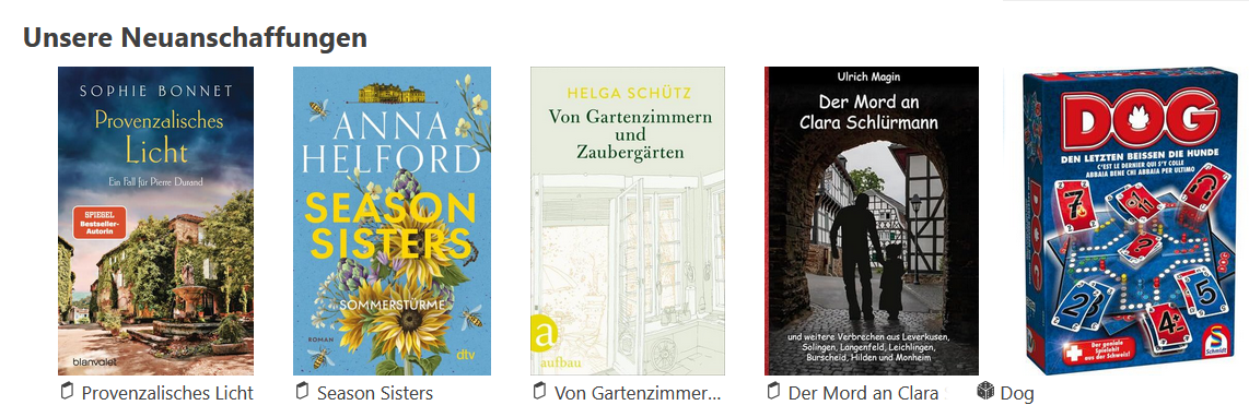 Unsere Neuanschaffungen