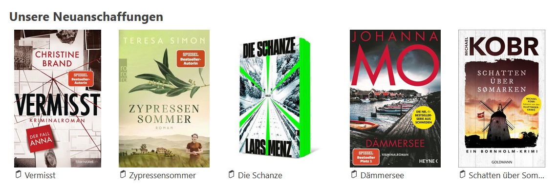 Unsere Neuanschaffungen