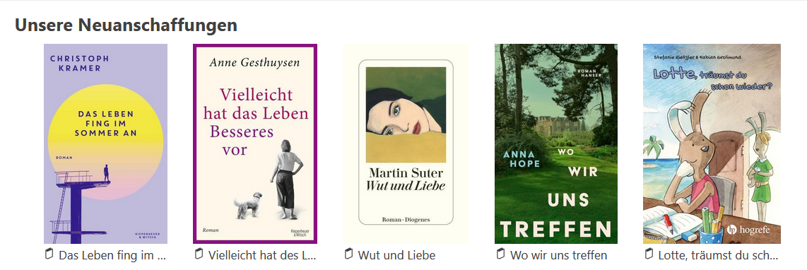 Unsere Neuanschaffungen