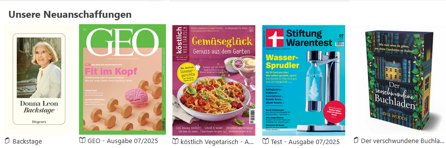 Unsere Neuanschaffungen 2025.07.2