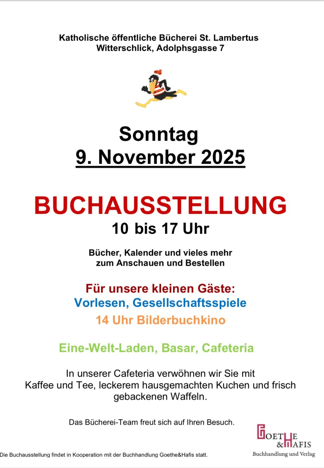 2025 Plakat Buchausstellung (c) KöB St. Lambertus Witterschlick