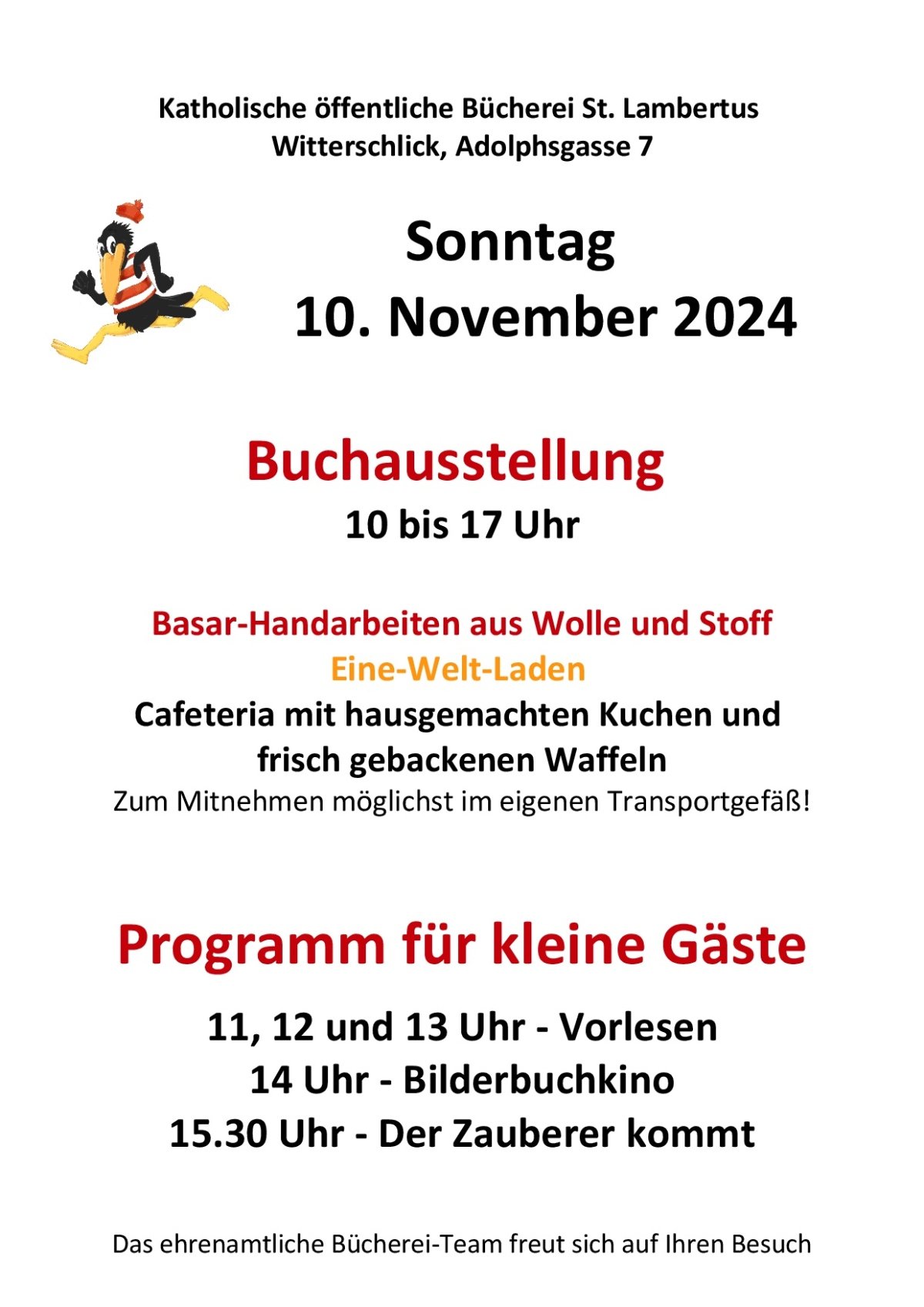 2024 Plakat Buchausstellung (c) KöB St. Lambertus Witterschlick