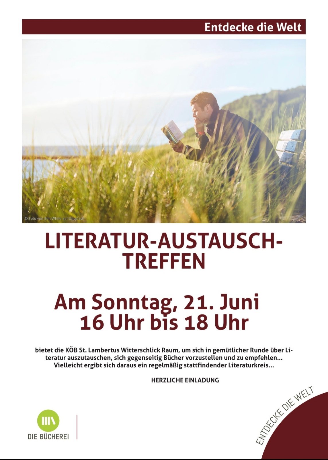 Plakat_Literaturaustausch 20260621 (c) KöB St. Lambertus Witterschlick