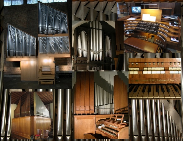 Collage von Orgeln der Pfarrgemeinde St. Maria Magdalena und Christi Auferstehung