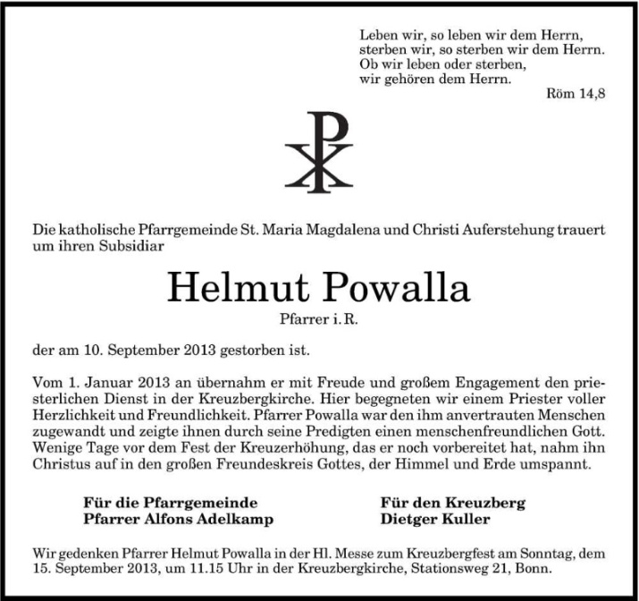 Pfarrer Helmut Powalla
