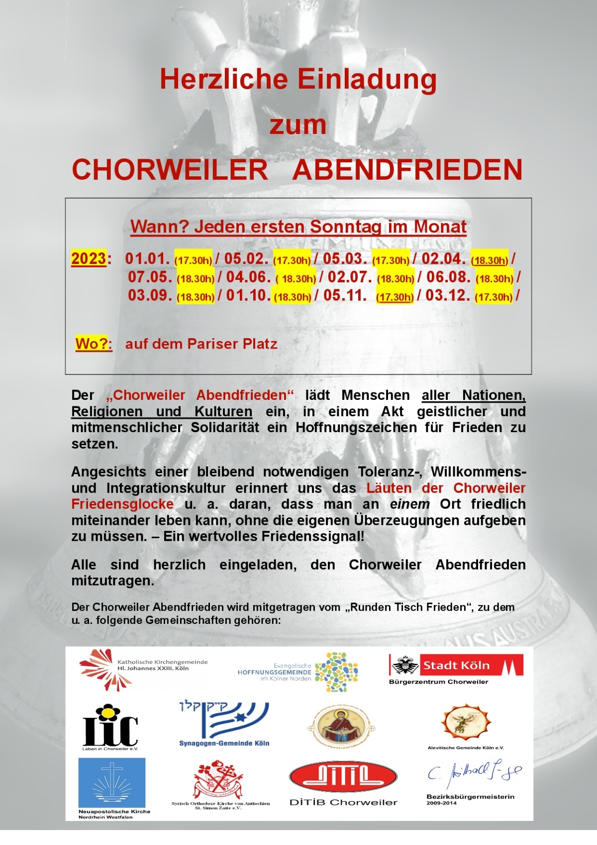 Chorweiler Abendfrieden 2023 Plakat