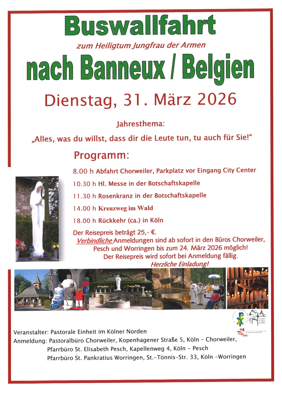 Plakat Wallfahrt Banneux 2026