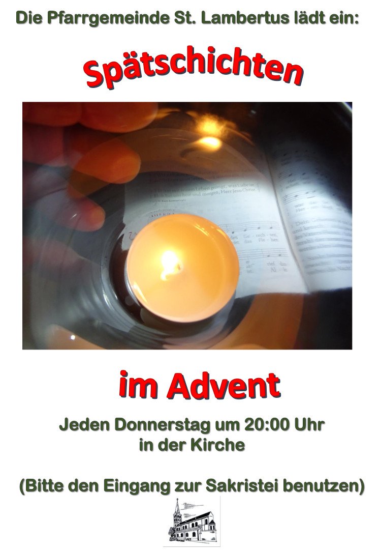 Einladung Spätschicht im Advent 22 (c) Pfarreiengemeinschaft-Erftstadt-Ville