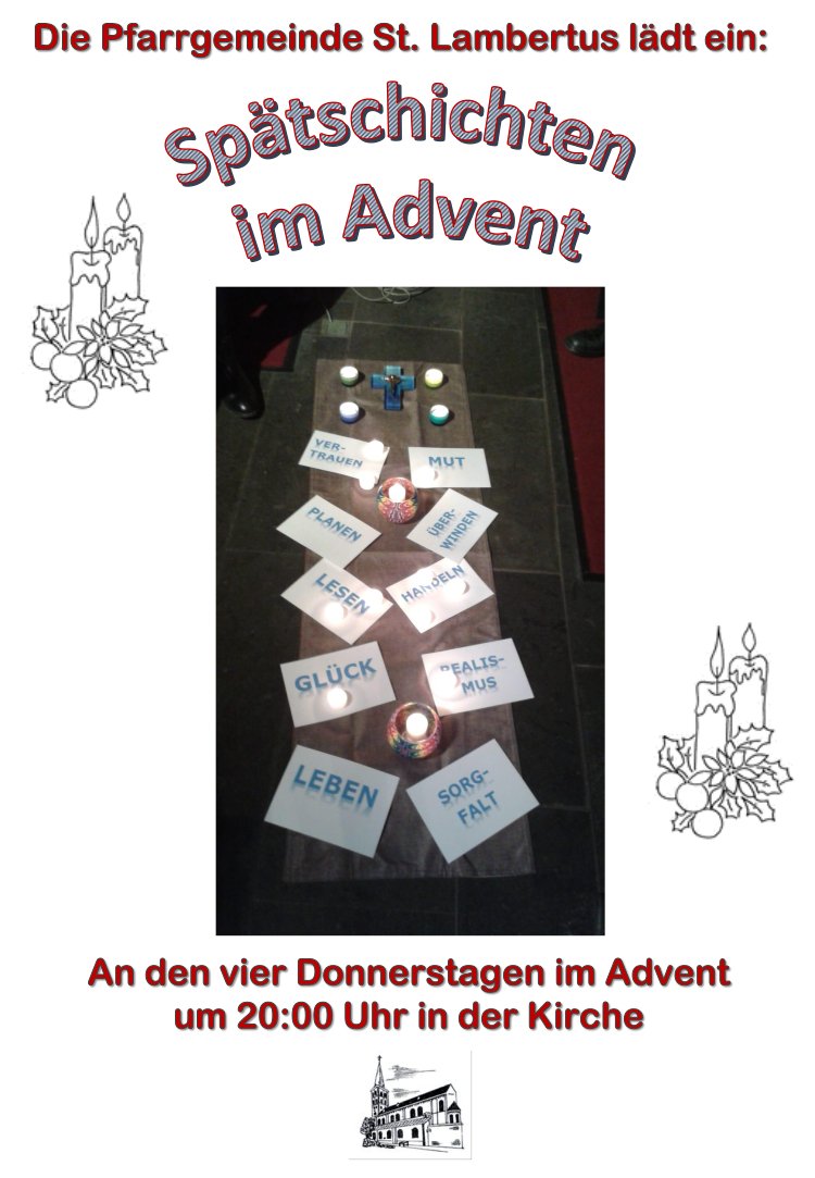 Einladung Spätschicht im Advent (c) Pfarreiengemeinschaft-Erftstadt-Ville