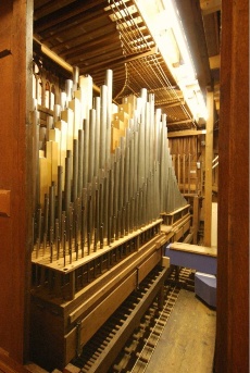 Blick ins Innere der Orgel