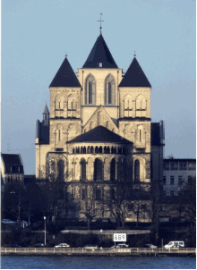 St. Kunibert (Bild: Außenansicht von der Rheinseite) - (Sept. 2006)