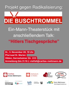 Projekt gegen Radikalisierung: „Hitlers Tischgespräche“ 