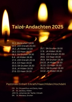 Taizé-Andachten in der Pastoralen Einheit im neandertal 
