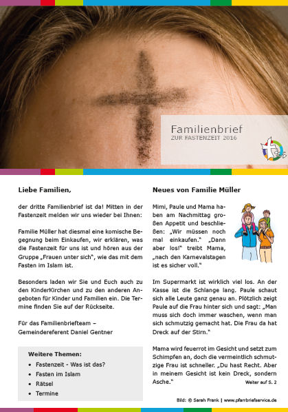 Familienbrief zur Fastenzeit